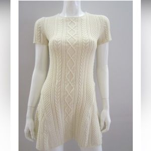 CeCe Ivory Cable Knit Dress